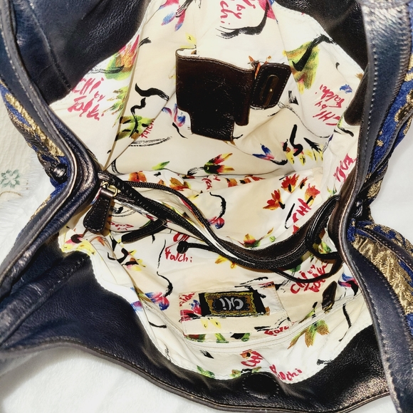 Chi by Falchi Hobo Tapestry Shoulder Bag Italy - Picture 9 of 10